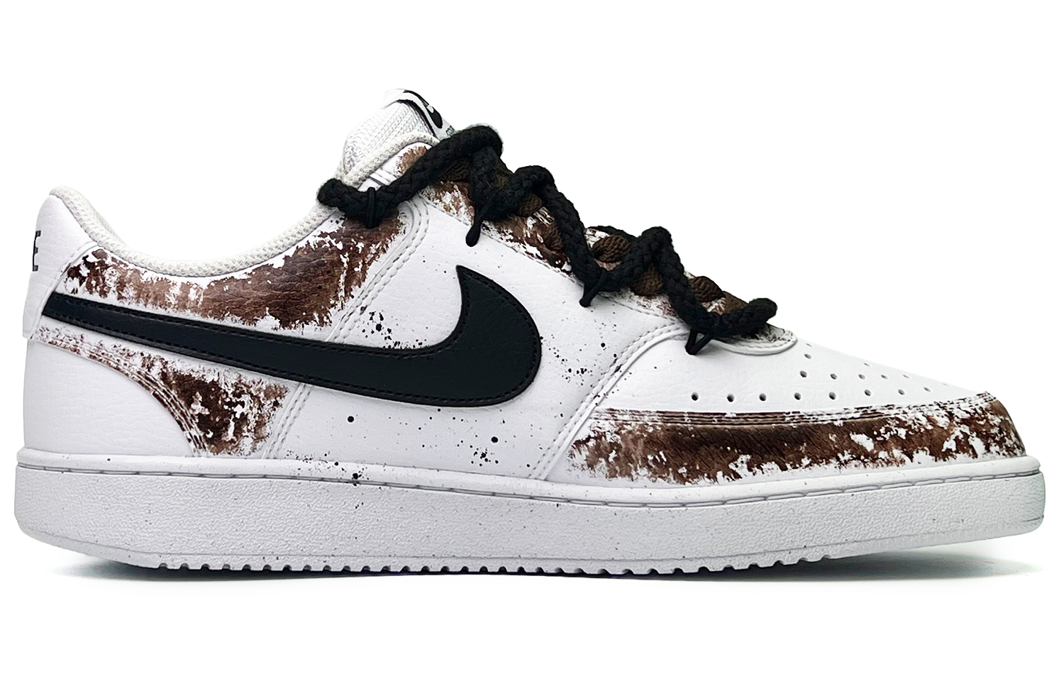 Кеды унисекс Nike Court Borough Low-Top белые и коричневые, 44 EU