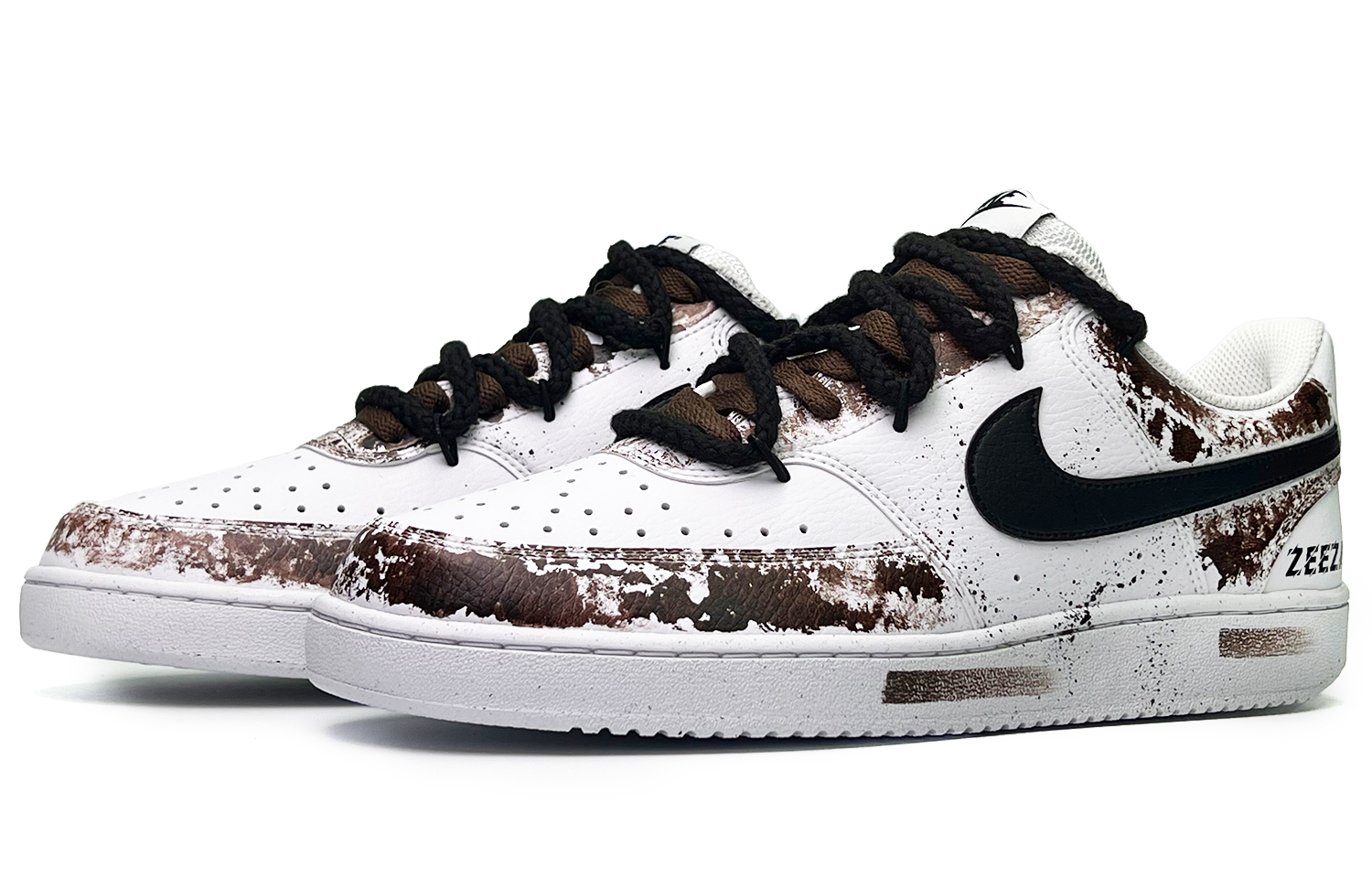 Кеды унисекс Nike Court Borough Low-Top белые и коричневые, 44 EU