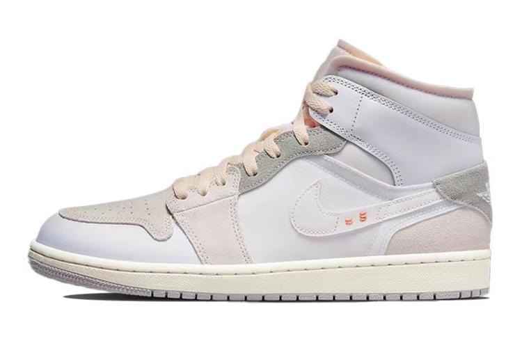 Кеды женские Jordan Air Jordan 1 Mid SE Craft серые, белые, коричневые, 36.5 EU