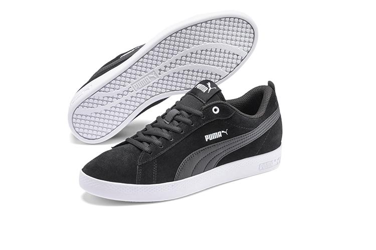 Кеды женские PUMA Smash V2 Sd черно-белые, 37 EU