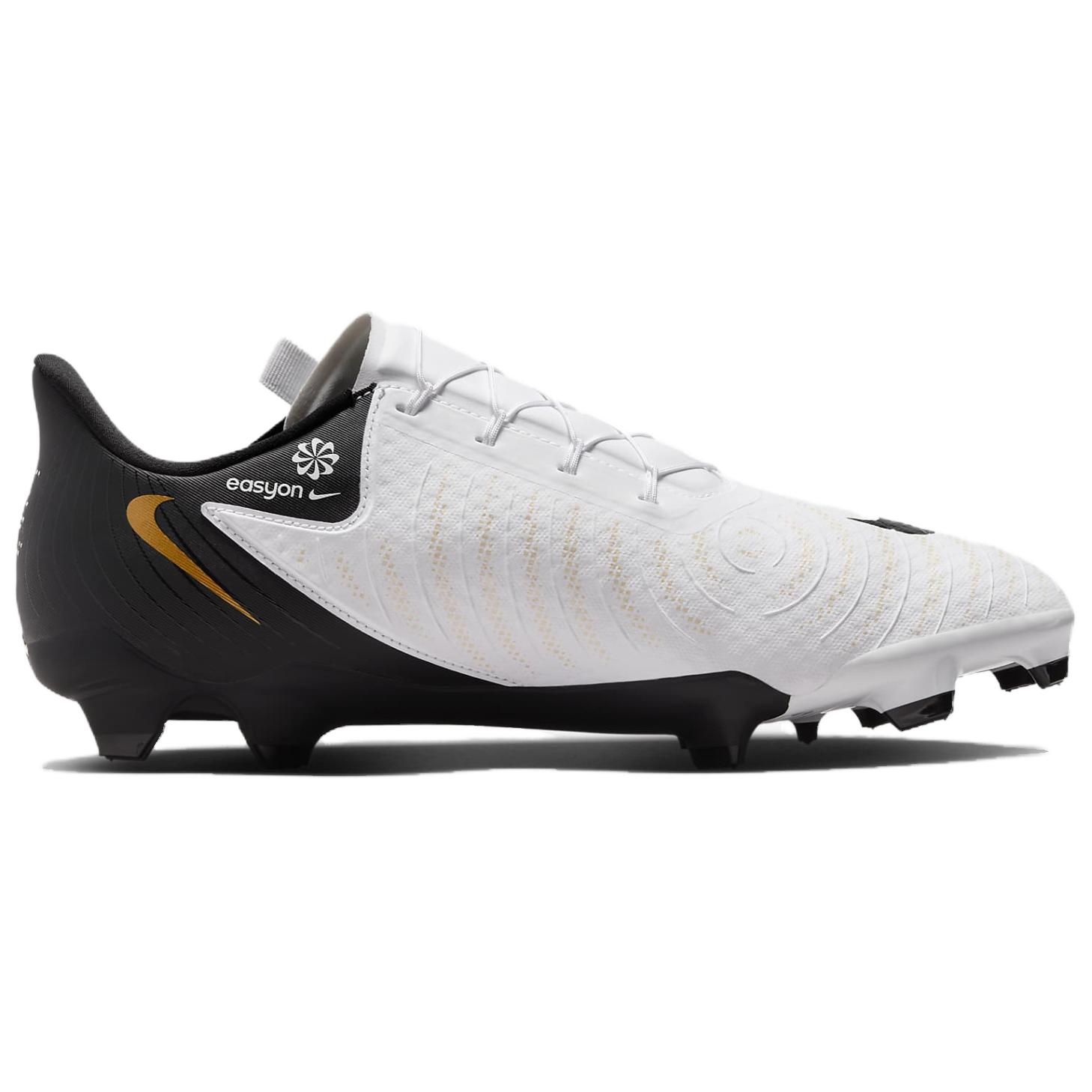 Футбольные бутсы Nike Phantom GX 2 Academy EasyOn MG белые черные металлик золотой, 44 EU