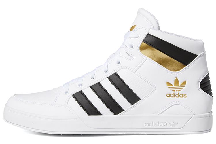 Кроссовки Adidas Hard Court High белые, черные, золотые, 44 EU