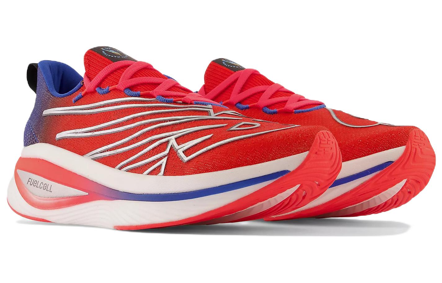 Кроссовки мужские New Balance FuelCell Sc Elite V3 красные-синие, 41.5 EU