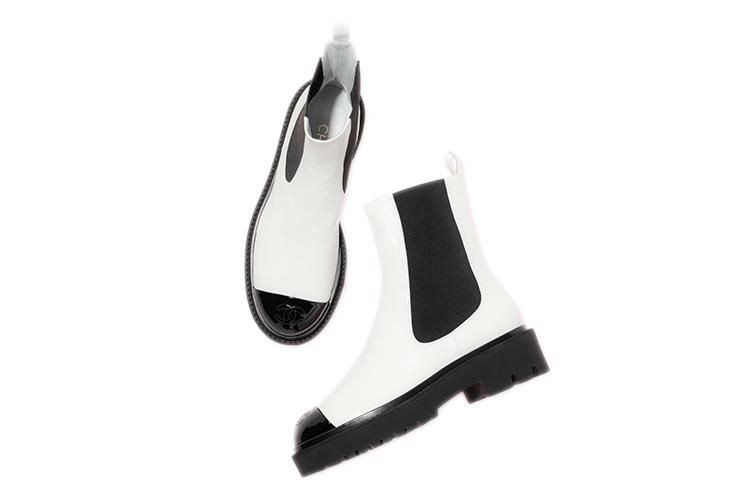 Женские ботинки CHANEL G38218 Y55662 K3729 черно-белые, 35.5 EU