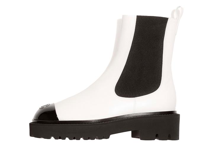 Женские ботинки CHANEL G38218 Y55662 K3729 черно-белые, 35.5 EU