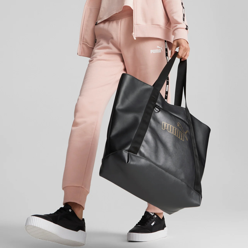 Сумка женская PUMA PU Handbag черная с золотом