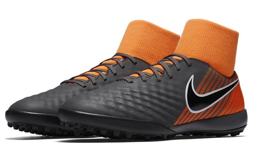 Бутсы мужские Nike Obrax 2 Academy Df темно-серые оранжевые, 40.5 EU