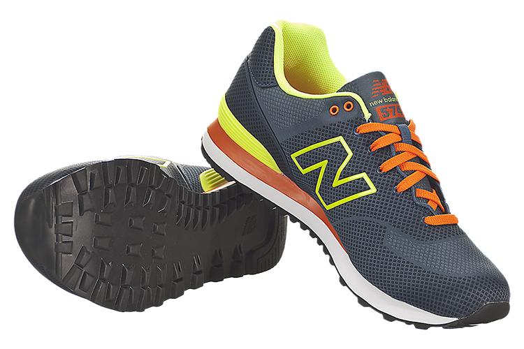 Кроссовки мужские New Balance 574 Woven Low Cut синие/желтые, 42 EU