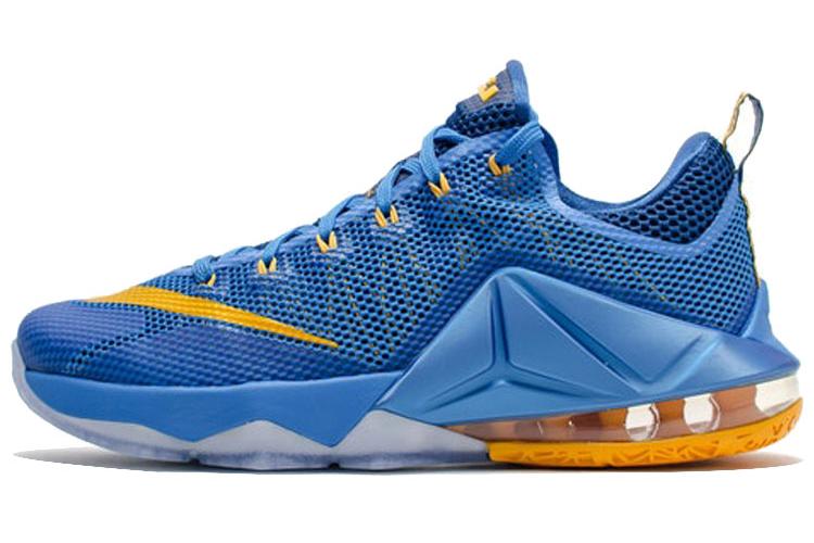 Кроссовки мужские Nike LeBron 12 Low Entourage синие-желтые, 44.5 EU