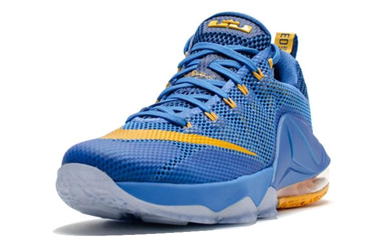 Кроссовки мужские Nike LeBron 12 Low Entourage синие-желтые, 44.5 EU
