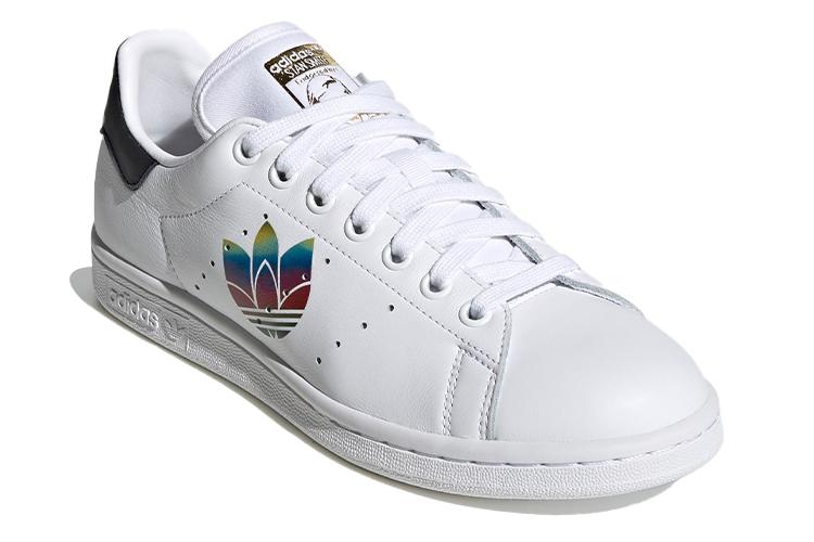 Кеды женские Adidas Originals Stan Smith Trefoil белые, черные, 36 2/3 EU