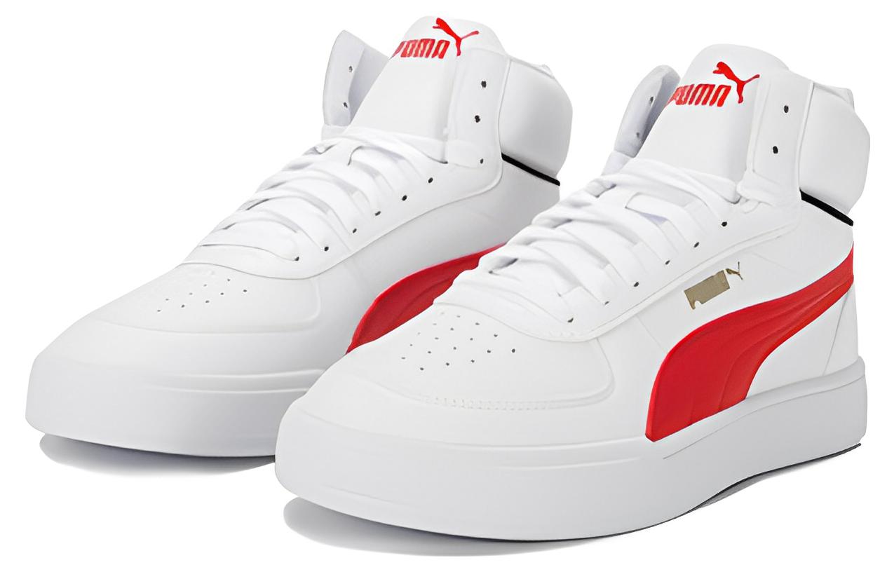 Спортивные кеды мужские PUMA Caven Mid белые, красные, 36 EU