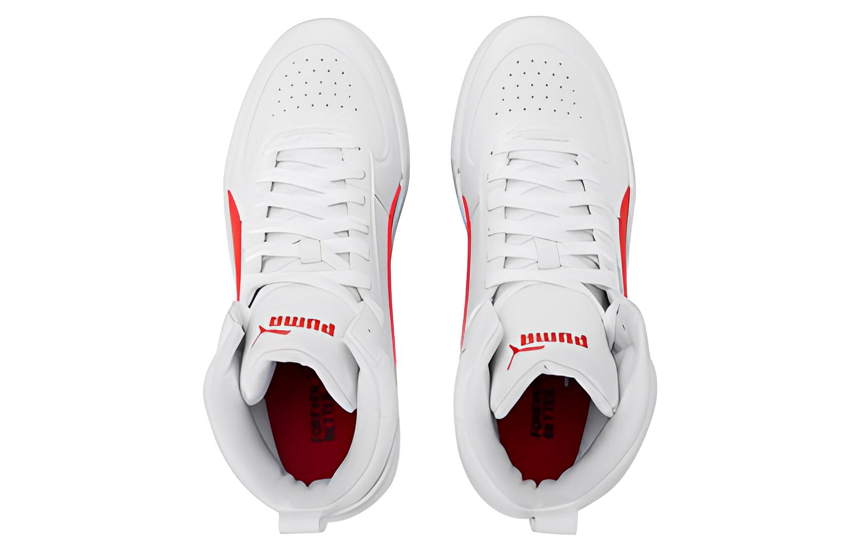 Спортивные кеды мужские PUMA Caven Mid белые, красные, 36 EU