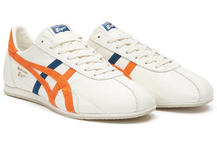 Кеды унисекс Onitsuka Tiger Runspark белые, оранжевые, синие, 39 EU