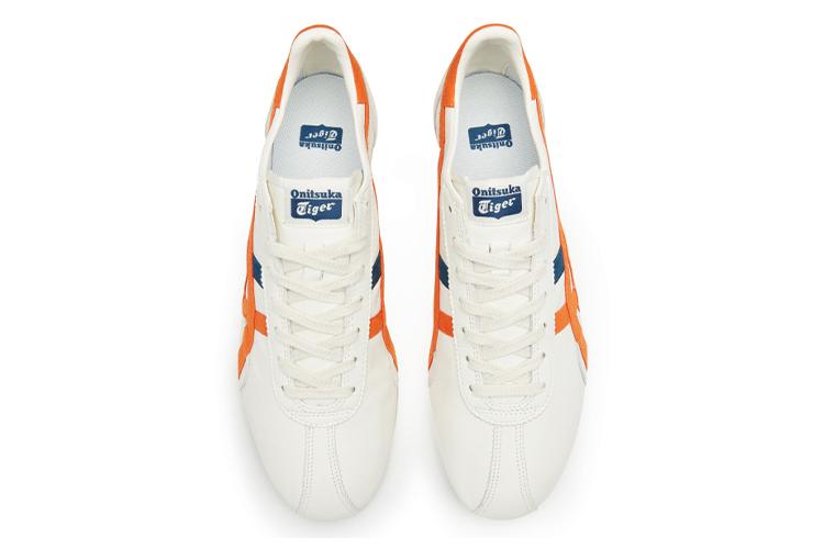 Кеды унисекс Onitsuka Tiger Runspark белые, оранжевые, синие, 39 EU