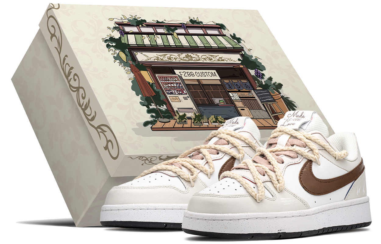 Кеды женские Nike Court Borough Mid GS coffee beige