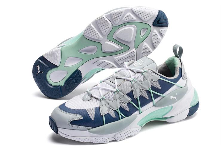 Кроссовки унисекс PUMA Lqdcell Omega Striped Kit серые, зеленые, 43 EU