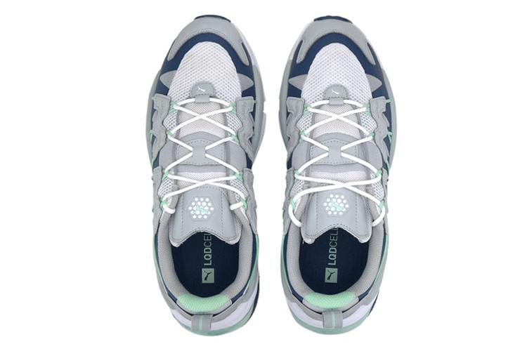 Кроссовки унисекс PUMA Lqdcell Omega Striped Kit серые, зеленые, 43 EU