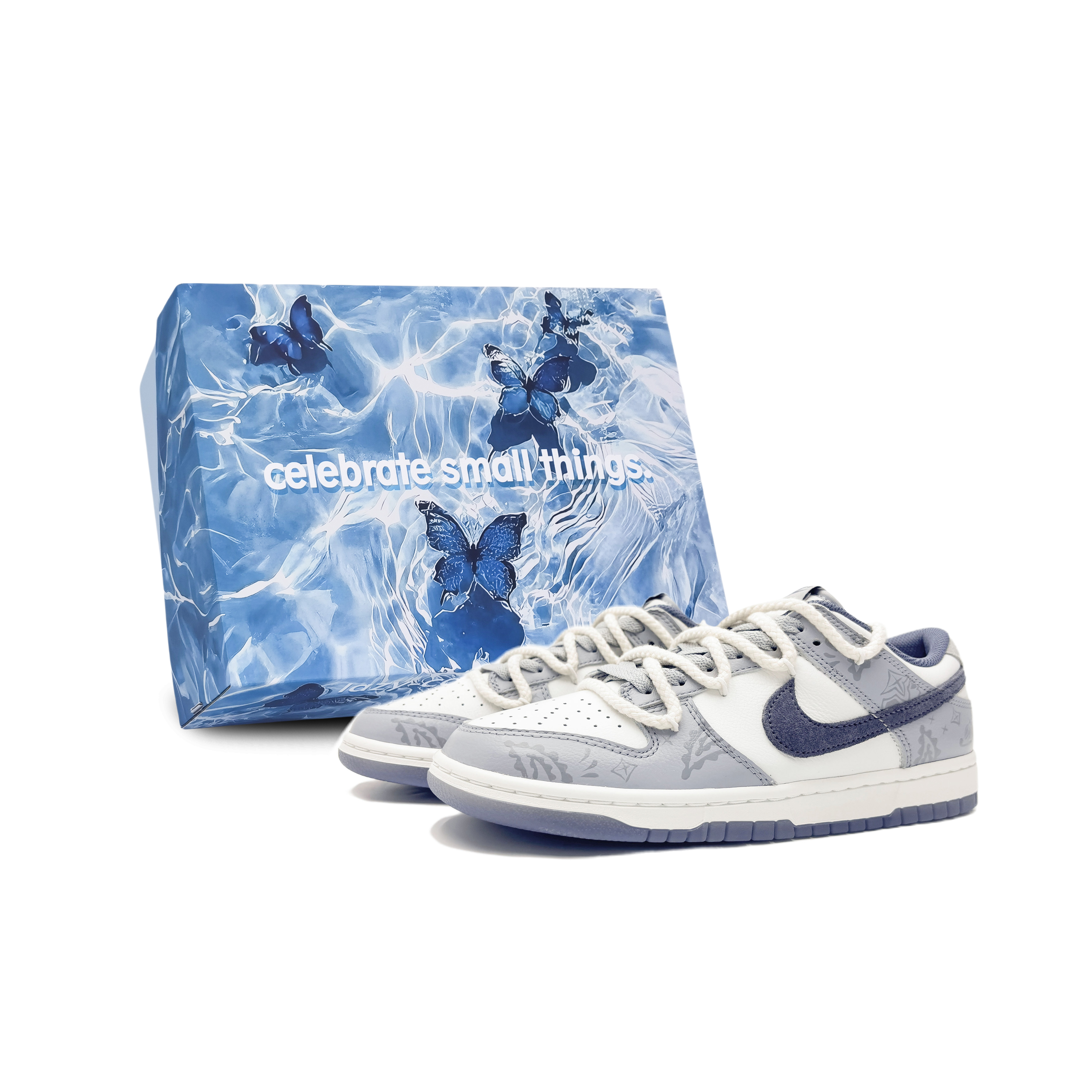 Кроссовки мужские Nike Dunk Slip-Resistant Low-Top белые/серые, 44.5 EU