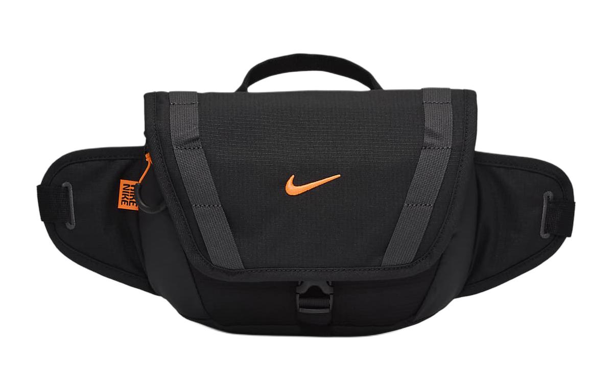 Сумка унисекс Nike Fabric Fanny Pack Regular черная и оранжевая