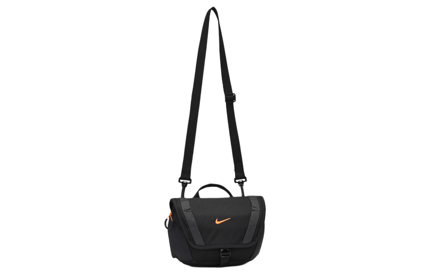 Сумка унисекс Nike Fabric Fanny Pack Regular черная и оранжевая