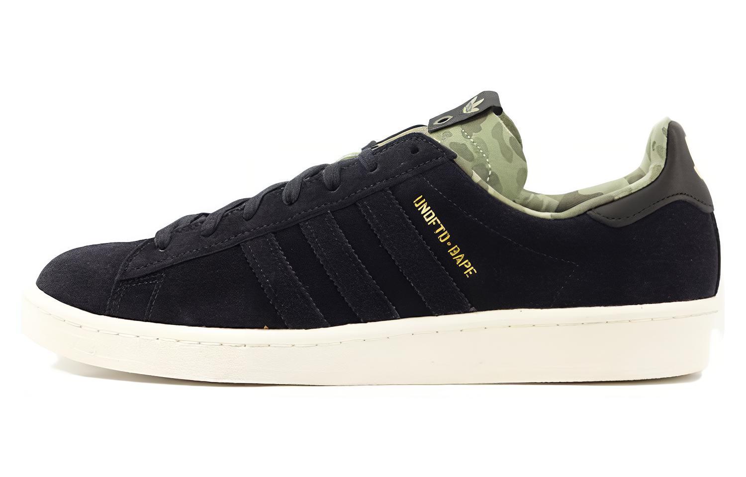 Спортивные кеды унисекс Adidas Campus 80s Undefeated X Bape черные, 39 1/3 EU