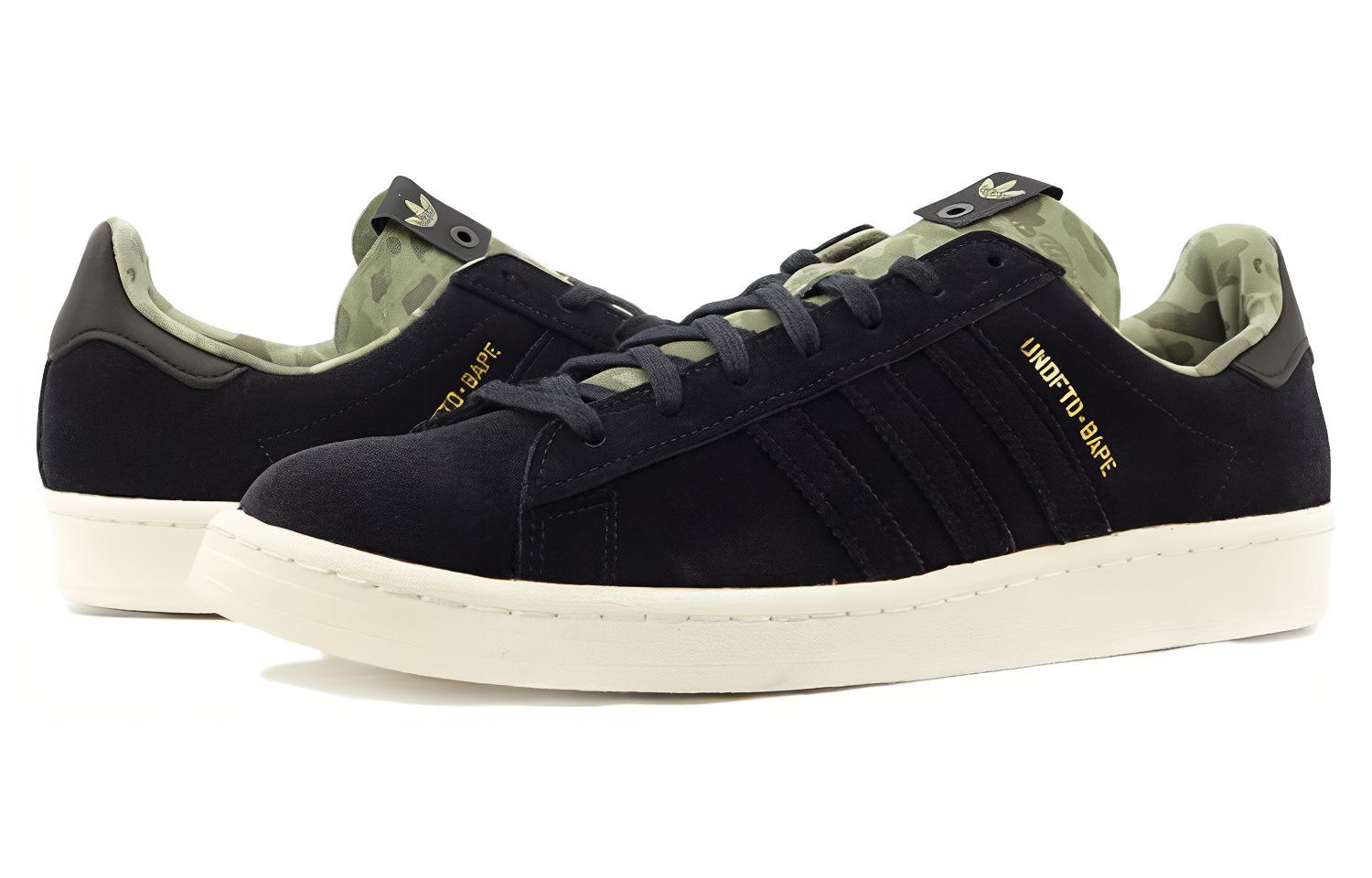 Спортивные кеды унисекс Adidas Campus 80s Undefeated X Bape черные, 39 1/3 EU