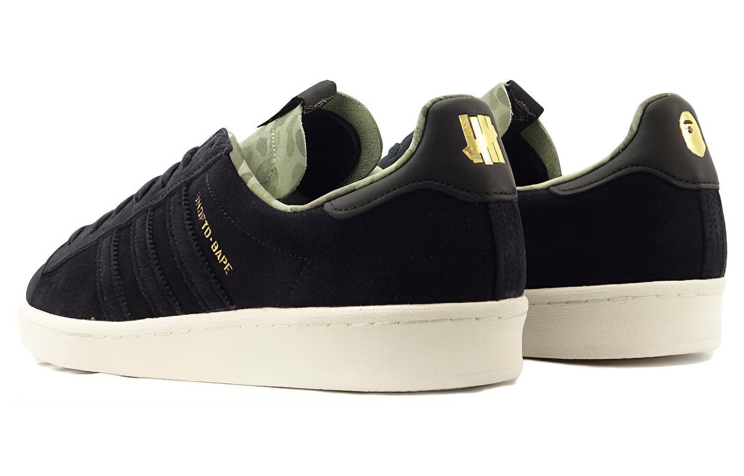 Спортивные кеды унисекс Adidas Campus 80s Undefeated X Bape черные, 39 1/3 EU