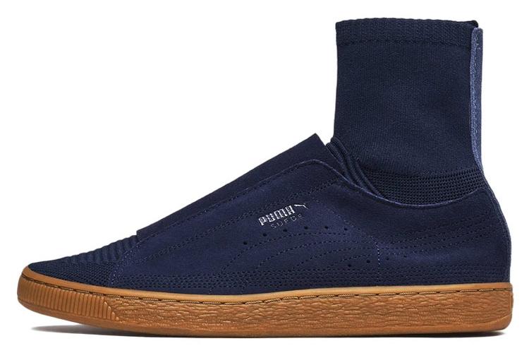 Кроссовки мужские PUMA Suede Classic X Poggy, синие-коричневые, 39 EU