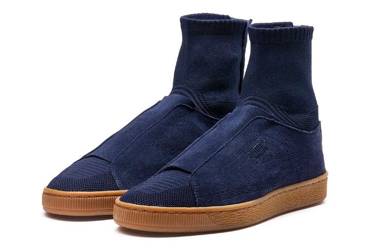 Кроссовки мужские PUMA Suede Classic X Poggy, синие-коричневые, 39 EU