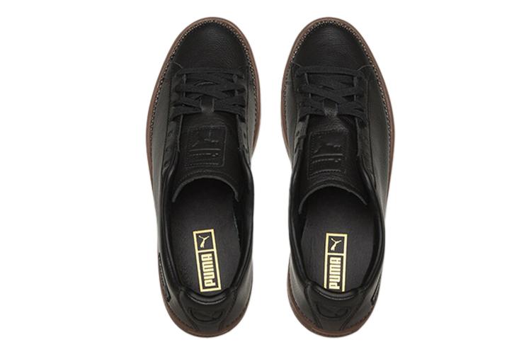 Кроссовки унисекс PUMA Basket Stitched Low Top черные, коричневые, 35.5 EU