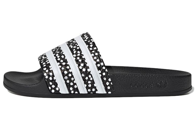Шлепанцы женские Adidas Adilette Polka Dot черные-белые