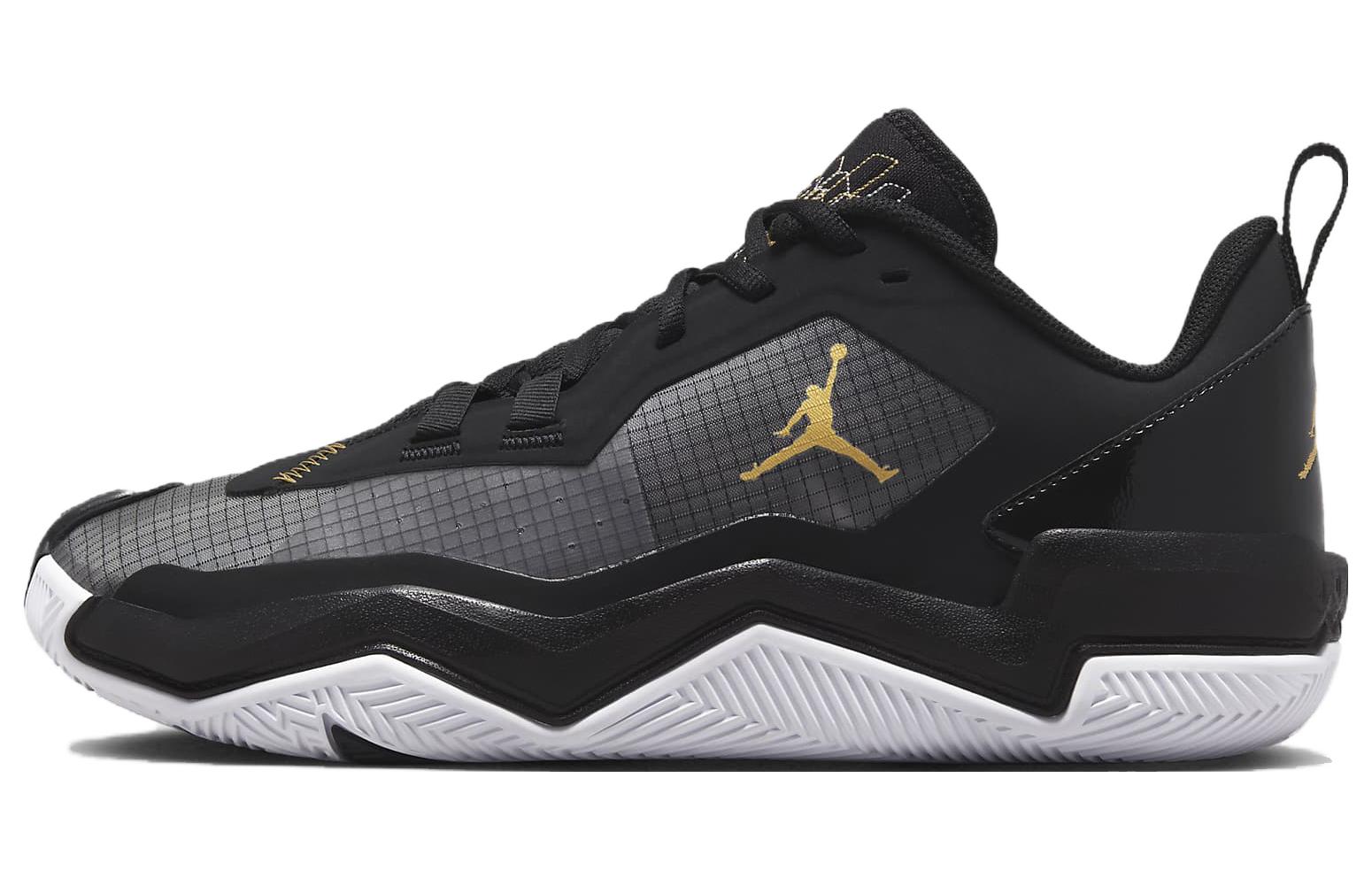 Кроссовки унисекс Jordan One Take 4 черные, белые, металлические золотые