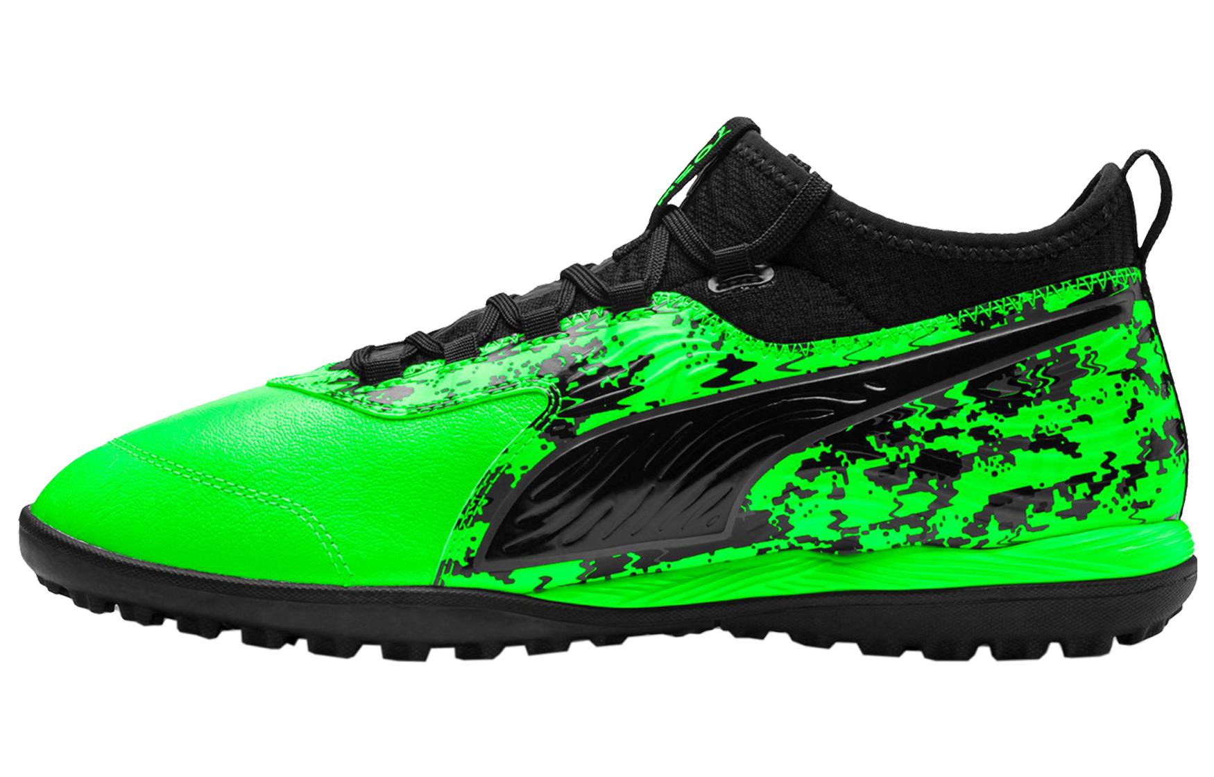 Бутсы унисекс PUMA One 19.3 TF искусственная трава зеленые, 40 EU