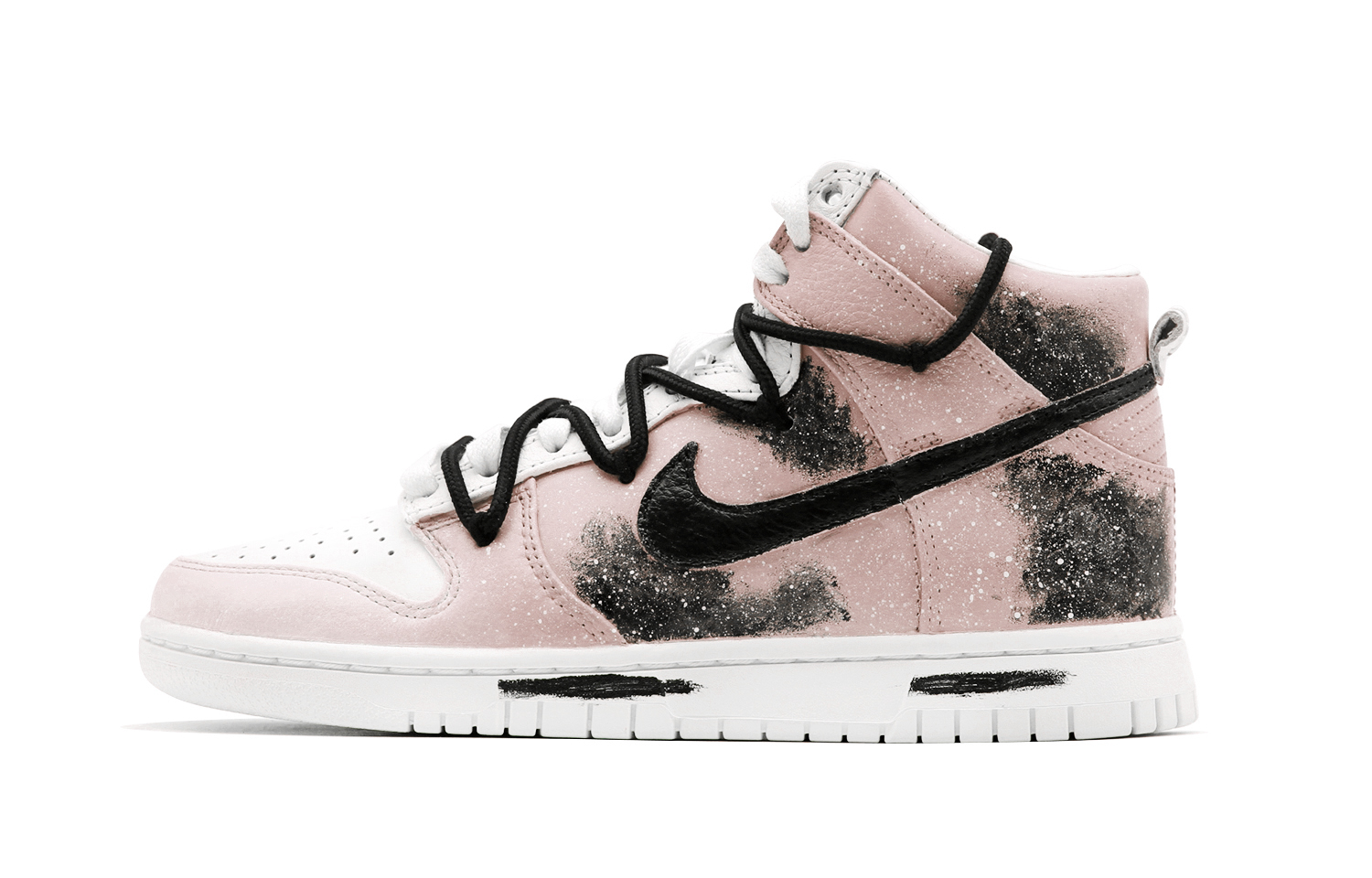 Кроссовки унисекс Nike Dunk High Retro PRM Seaming бело-розовые, 38.5 EU