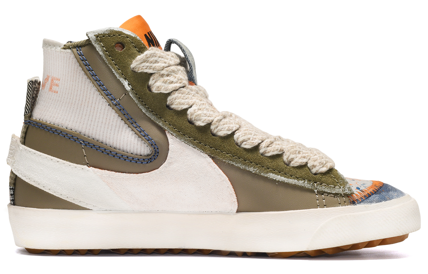 Спортивные кеды женские Nike Blazer CUS ID High-Top белые, синие, коричневые, 36.5 EU