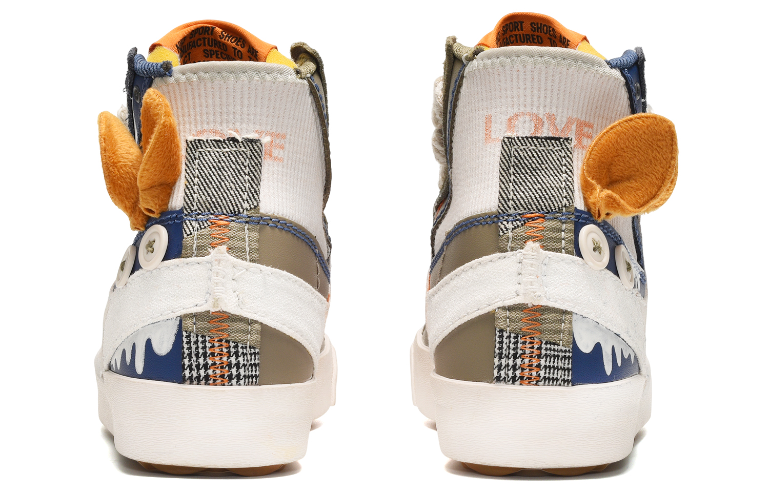 Спортивные кеды женские Nike Blazer CUS ID High-Top белые, синие, коричневые, 36.5 EU