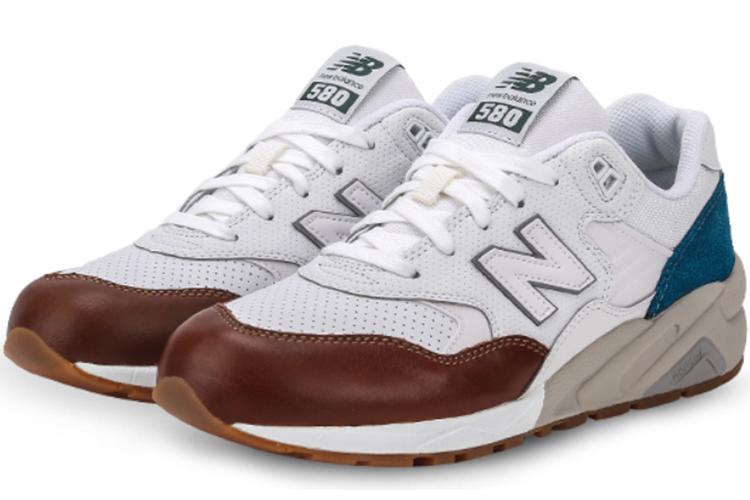 Кроссовки унисекс New Balance 580 D белые, синие, коричневые, 42.5 EU