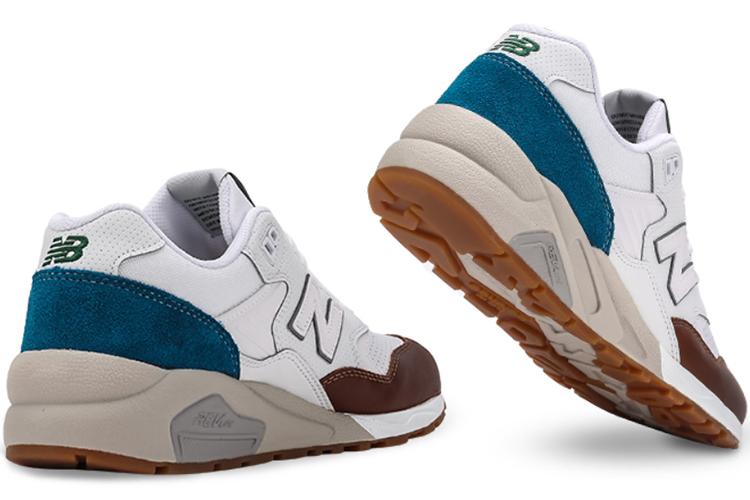 Кроссовки унисекс New Balance 580 D белые, синие, коричневые, 42.5 EU