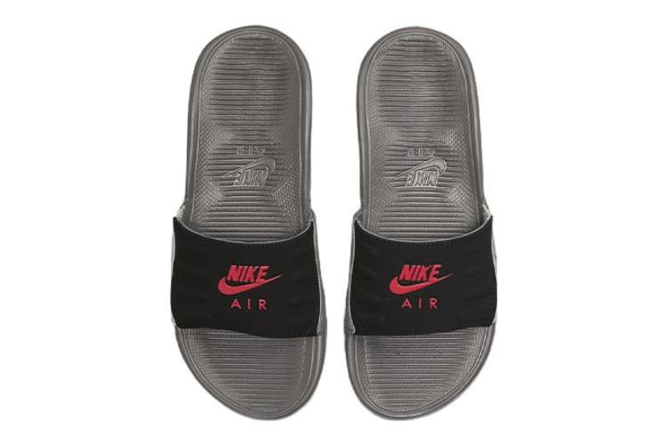 Шлепанцы женские Nike Air Max Camden Slide flat pewter siren red, 38.5 EU