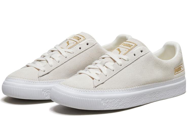 Кроссовки унисекс PUMA Suede Trim Retro Low Tops кремово-белые, 36 EU