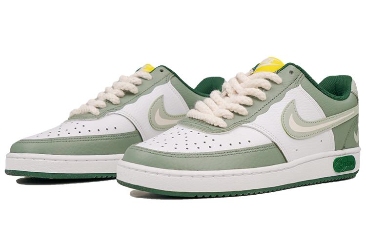 Спортивные кеды женские Nike Court Vision 1 RISK белые и зелёные, 38 EU