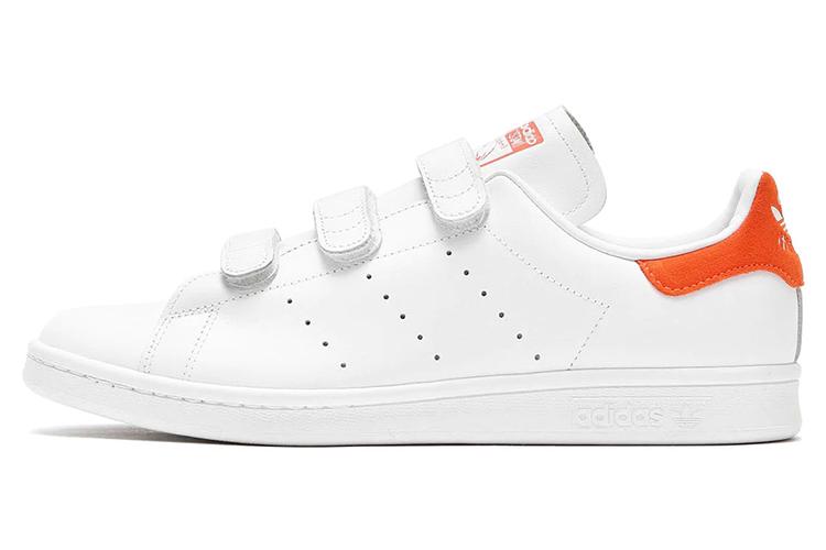 Кроссовки мужские Adidas Originals StanSmith Velcro белые, оранжевые, 42 EU