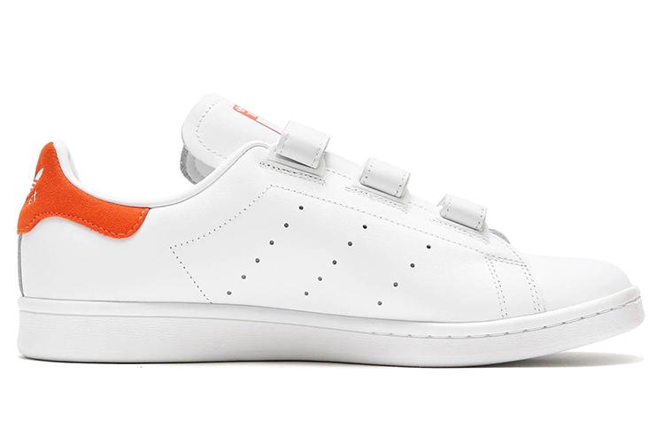 Кроссовки мужские Adidas Originals StanSmith Velcro белые, оранжевые, 42 EU