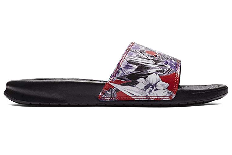 Шлепанцы женские Nike Benassi Jdi Slide Floral Print красные-черные, 35.5 EU