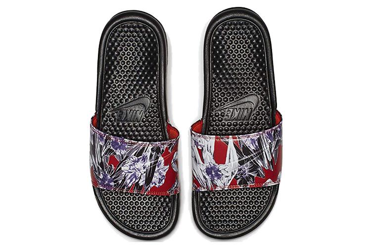 Шлепанцы женские Nike Benassi Jdi Slide Floral Print красные-черные, 35.5 EU