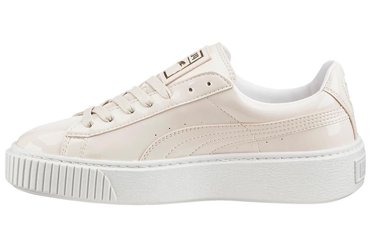 Кеды женские PUMA Basket Platform Patent Leather белые-бежевые, 38 EU