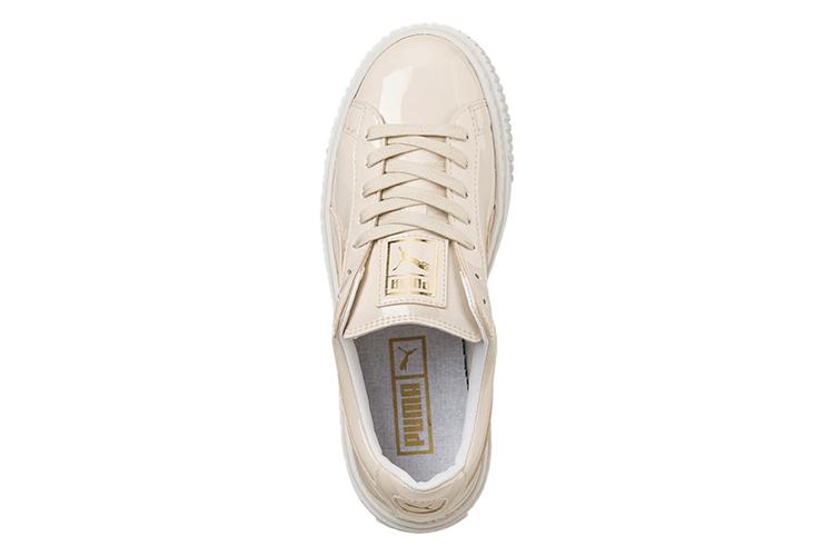 Кеды женские PUMA Basket Platform Patent Leather белые-бежевые, 38 EU