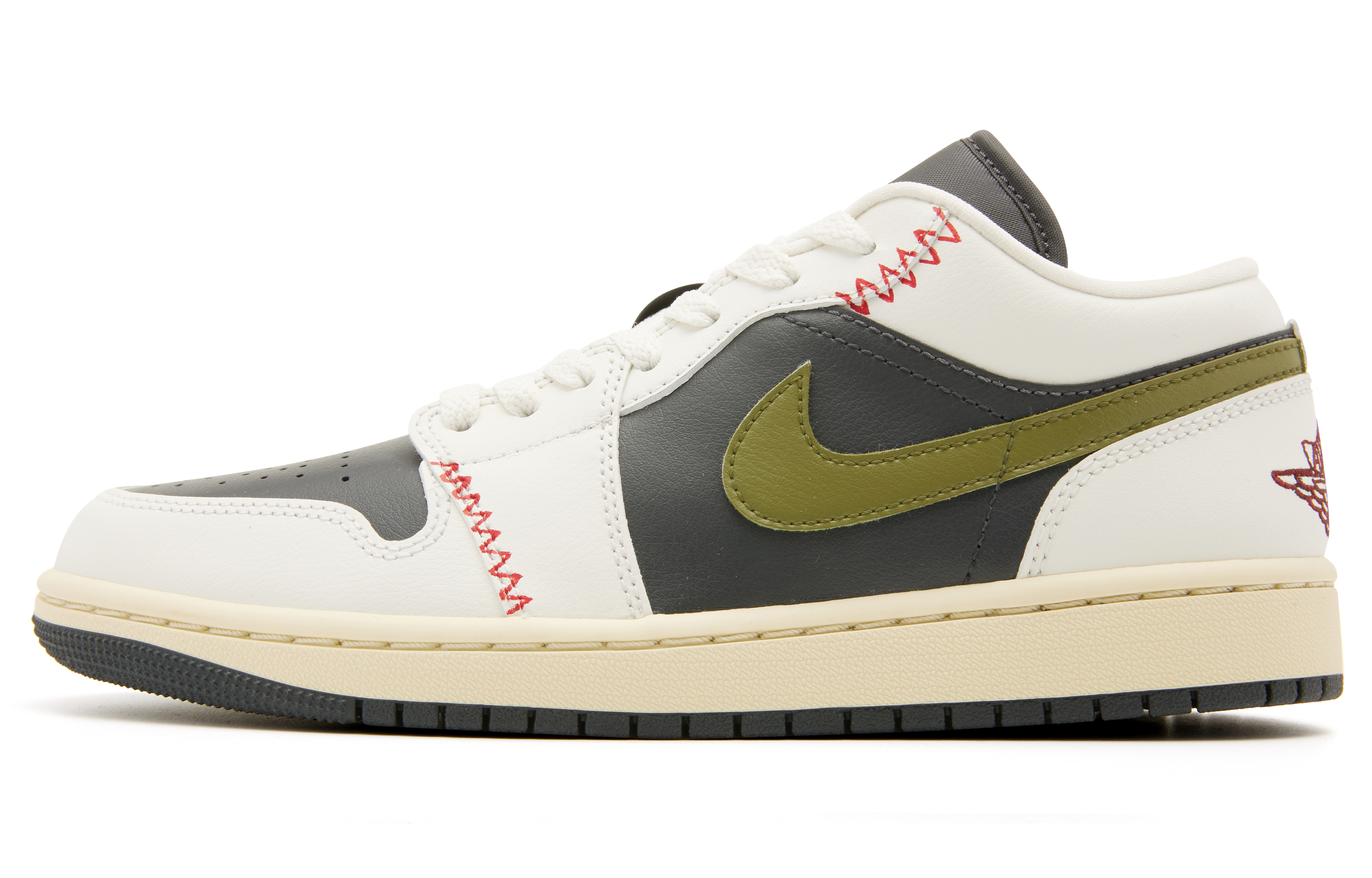 Кеды женские Jordan Air Jordan 1 Low черно-зелёные, 37.5 EU