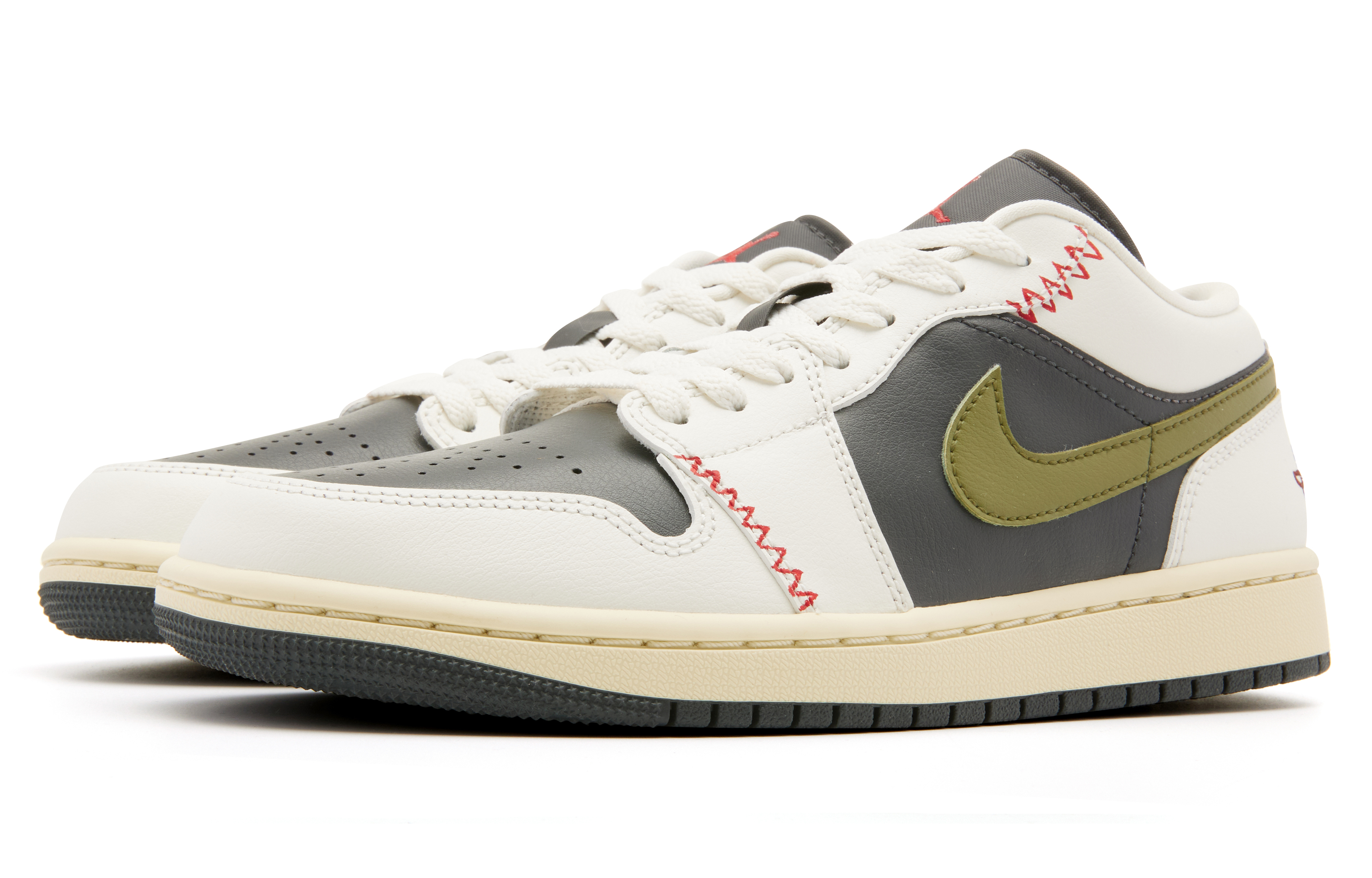 Кеды женские Jordan Air Jordan 1 Low черно-зелёные, 37.5 EU